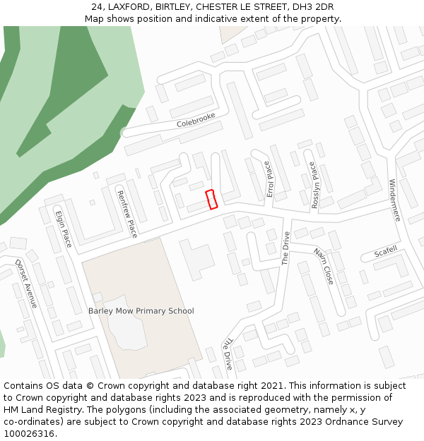 24, LAXFORD, BIRTLEY, CHESTER LE STREET, DH3 2DR: Location map and indicative extent of plot