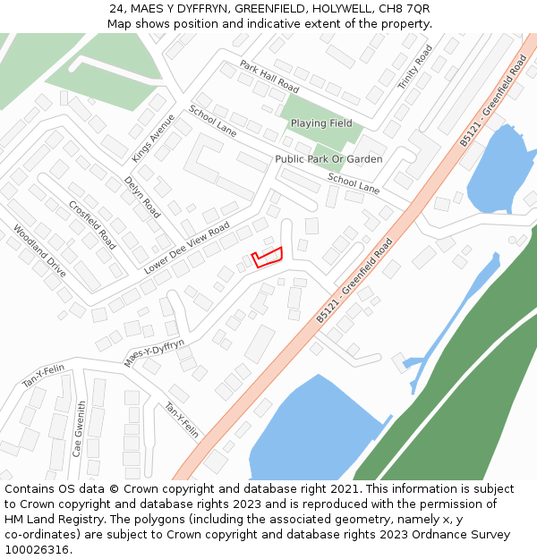 24, MAES Y DYFFRYN, GREENFIELD, HOLYWELL, CH8 7QR: Location map and indicative extent of plot