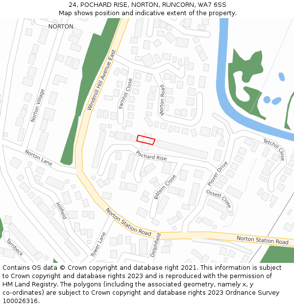 24, POCHARD RISE, NORTON, RUNCORN, WA7 6SS: Location map and indicative extent of plot