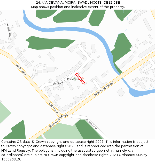 24, VIA DEVANA, MOIRA, SWADLINCOTE, DE12 6BE: Location map and indicative extent of plot