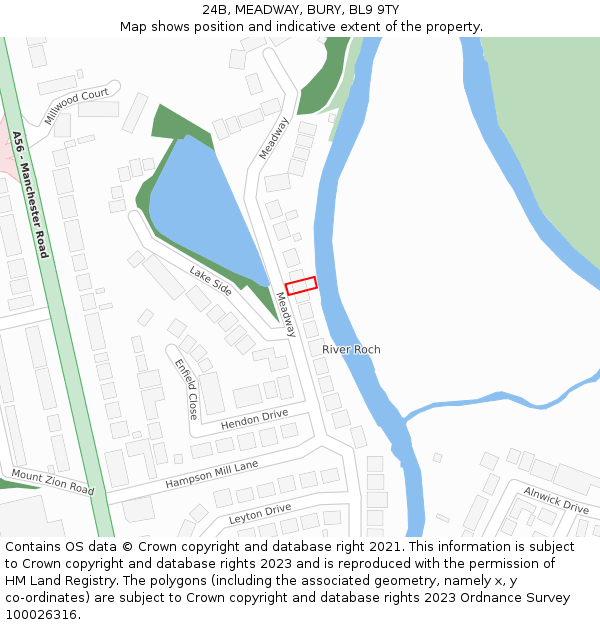 24B, MEADWAY, BURY, BL9 9TY: Location map and indicative extent of plot