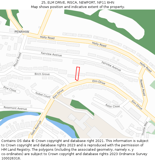 25, ELM DRIVE, RISCA, NEWPORT, NP11 6HN: Location map and indicative extent of plot