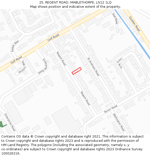 25, REGENT ROAD, MABLETHORPE, LN12 1LQ: Location map and indicative extent of plot