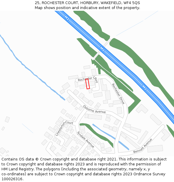 25, ROCHESTER COURT, HORBURY, WAKEFIELD, WF4 5QS: Location map and indicative extent of plot