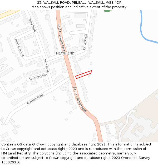 25, WALSALL ROAD, PELSALL, WALSALL, WS3 4DP: Location map and indicative extent of plot