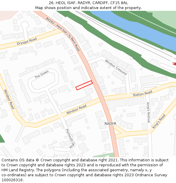 26, HEOL ISAF, RADYR, CARDIFF, CF15 8AL: Location map and indicative extent of plot