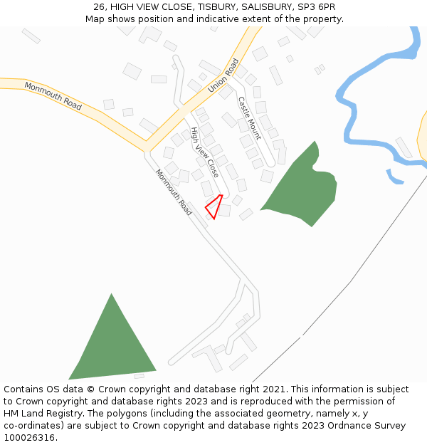 26, HIGH VIEW CLOSE, TISBURY, SALISBURY, SP3 6PR: Location map and indicative extent of plot