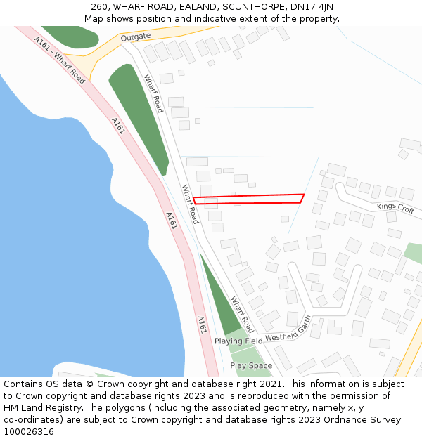 260, WHARF ROAD, EALAND, SCUNTHORPE, DN17 4JN: Location map and indicative extent of plot