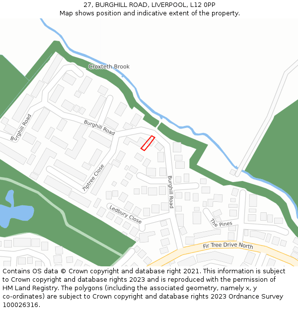 27, BURGHILL ROAD, LIVERPOOL, L12 0PP: Location map and indicative extent of plot