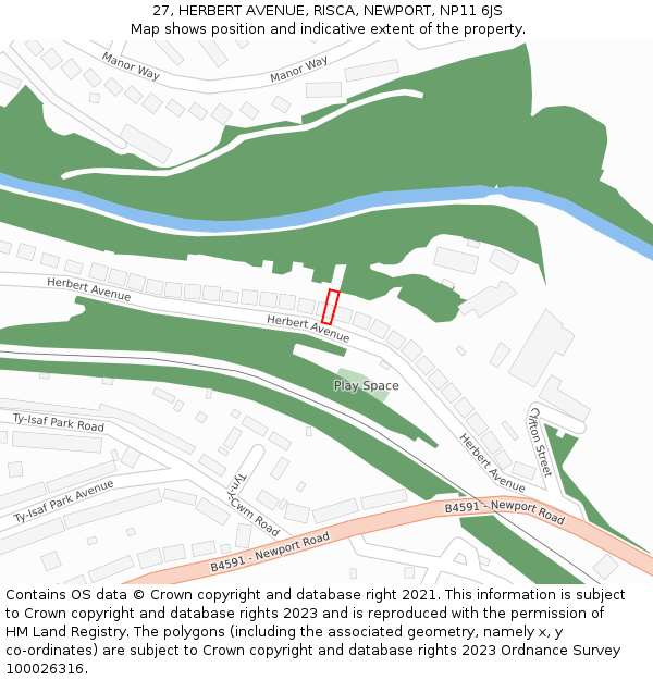 27, HERBERT AVENUE, RISCA, NEWPORT, NP11 6JS: Location map and indicative extent of plot