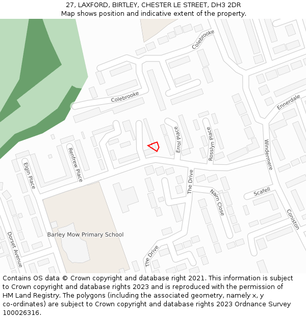 27, LAXFORD, BIRTLEY, CHESTER LE STREET, DH3 2DR: Location map and indicative extent of plot