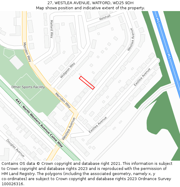 27, WESTLEA AVENUE, WATFORD, WD25 9DH: Location map and indicative extent of plot