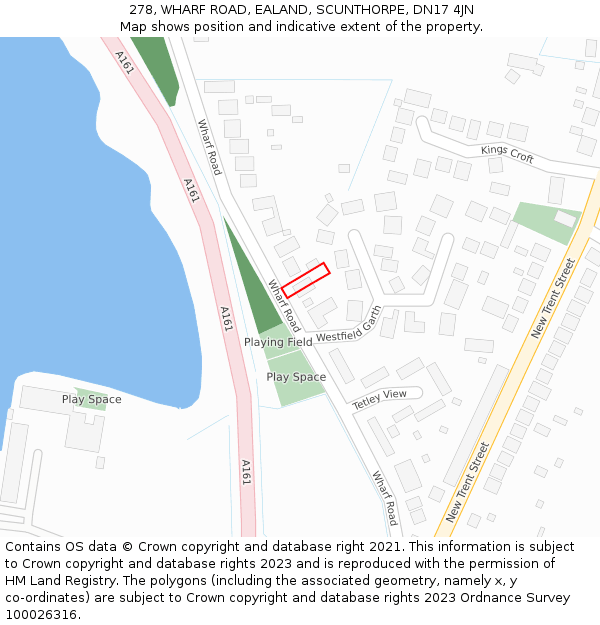 278, WHARF ROAD, EALAND, SCUNTHORPE, DN17 4JN: Location map and indicative extent of plot