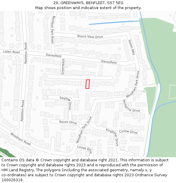 29, GREENWAYS, BENFLEET, SS7 5EG: Location map and indicative extent of plot