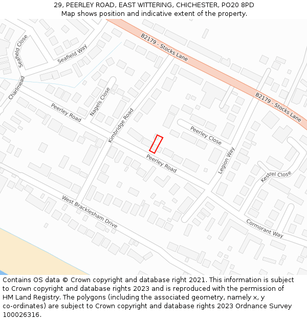 29, PEERLEY ROAD, EAST WITTERING, CHICHESTER, PO20 8PD: Location map and indicative extent of plot