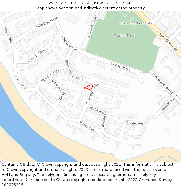 29, SEABREEZE DRIVE, NEWPORT, NP19 0LF: Location map and indicative extent of plot