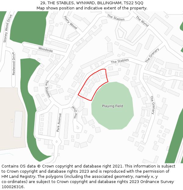 29, THE STABLES, WYNYARD, BILLINGHAM, TS22 5QQ: Location map and indicative extent of plot