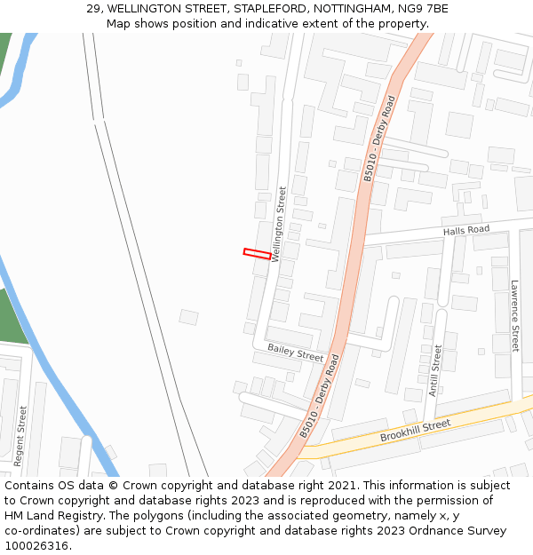 29, WELLINGTON STREET, STAPLEFORD, NOTTINGHAM, NG9 7BE: Location map and indicative extent of plot