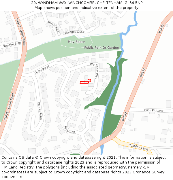 29, WYNDHAM WAY, WINCHCOMBE, CHELTENHAM, GL54 5NP: Location map and indicative extent of plot