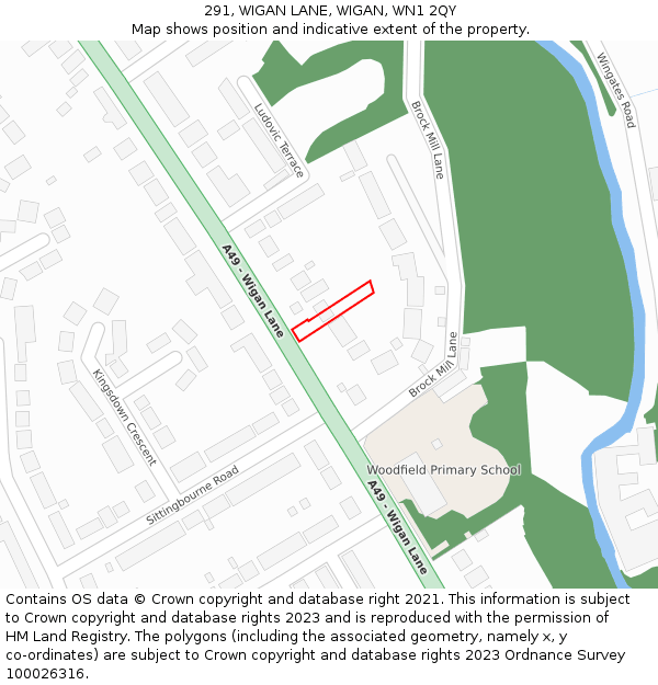 291, WIGAN LANE, WIGAN, WN1 2QY: Location map and indicative extent of plot