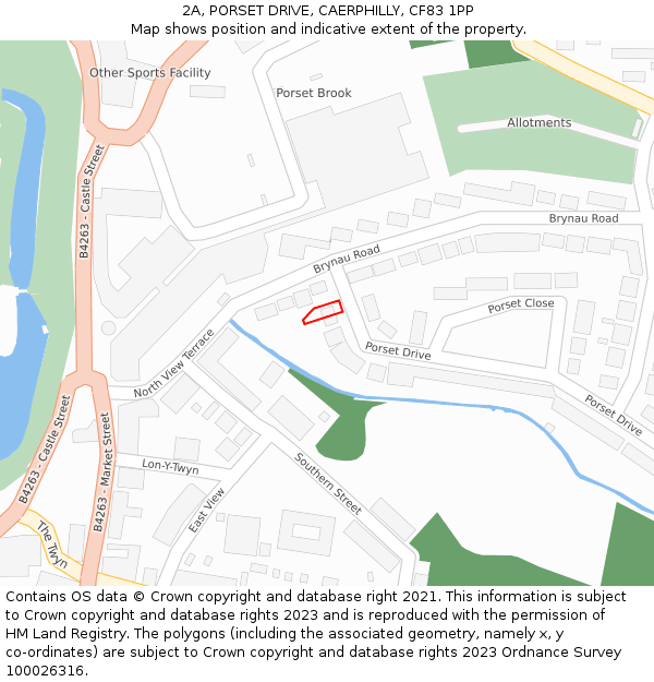 2A, PORSET DRIVE, CAERPHILLY, CF83 1PP: Location map and indicative extent of plot