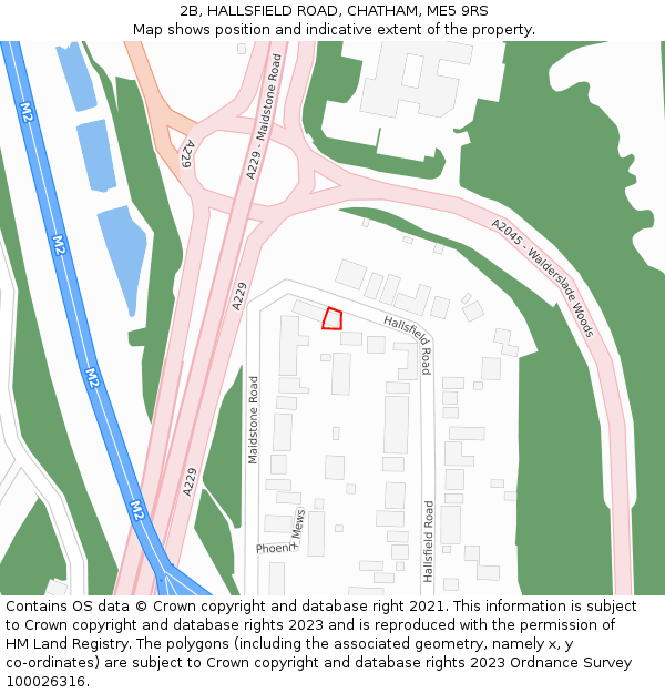 2B, HALLSFIELD ROAD, CHATHAM, ME5 9RS: Location map and indicative extent of plot
