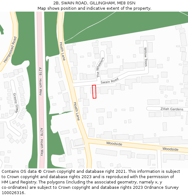 2B, SWAIN ROAD, GILLINGHAM, ME8 0SN: Location map and indicative extent of plot