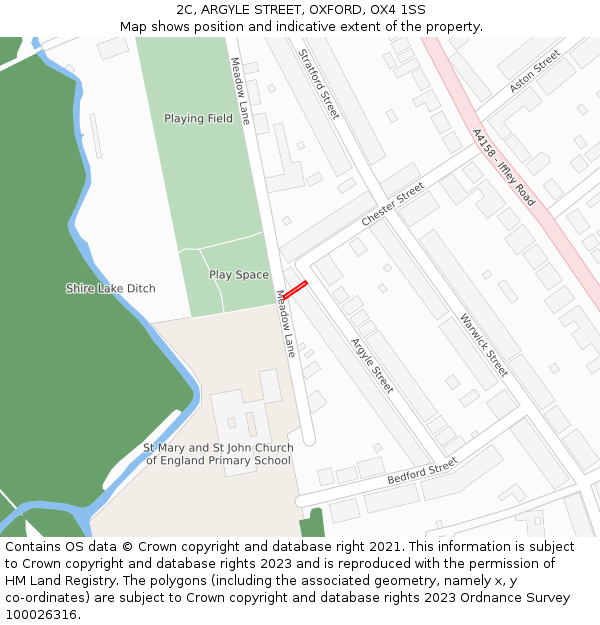 2C, ARGYLE STREET, OXFORD, OX4 1SS: Location map and indicative extent of plot