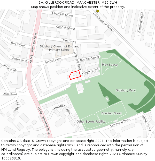 2H, GILLBROOK ROAD, MANCHESTER, M20 6WH: Location map and indicative extent of plot