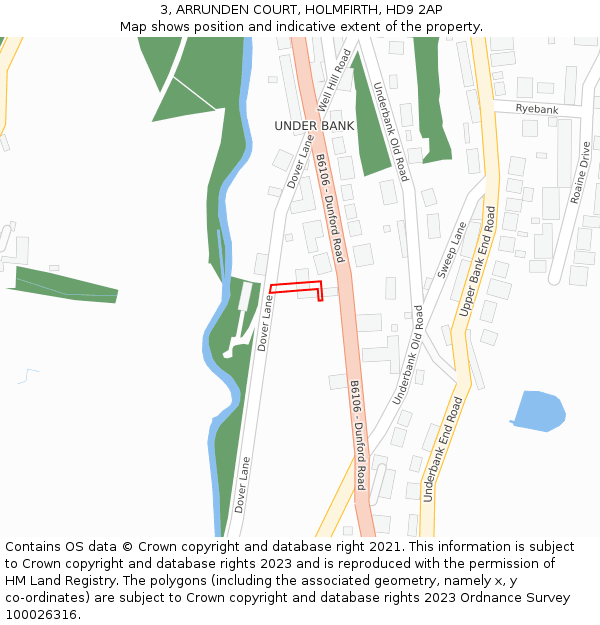 3, ARRUNDEN COURT, HOLMFIRTH, HD9 2AP: Location map and indicative extent of plot