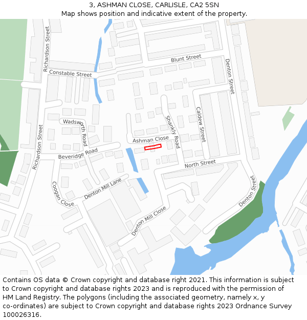 3, ASHMAN CLOSE, CARLISLE, CA2 5SN: Location map and indicative extent of plot