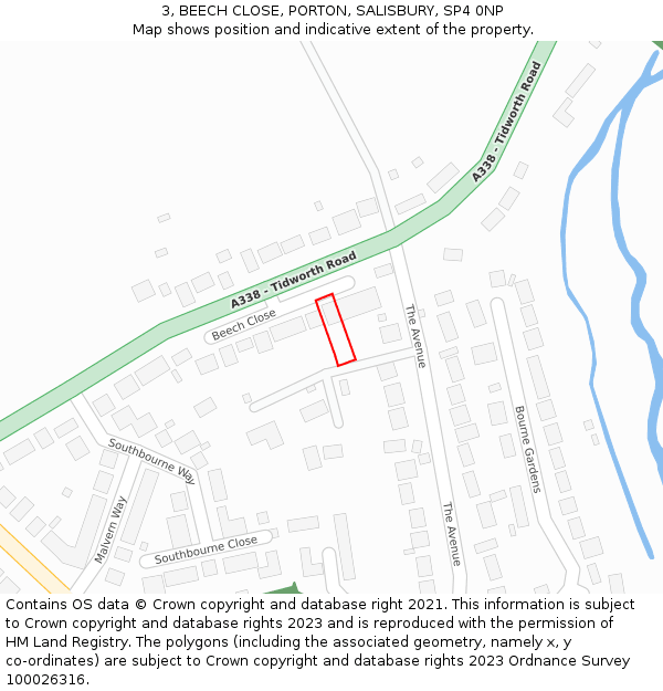 3, BEECH CLOSE, PORTON, SALISBURY, SP4 0NP: Location map and indicative extent of plot