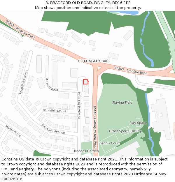 3, BRADFORD OLD ROAD, BINGLEY, BD16 1PF: Location map and indicative extent of plot