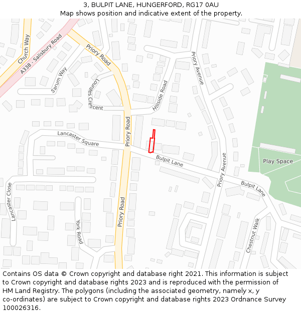 3, BULPIT LANE, HUNGERFORD, RG17 0AU: Location map and indicative extent of plot