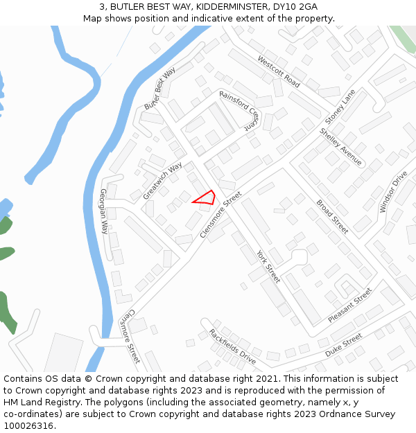 3, BUTLER BEST WAY, KIDDERMINSTER, DY10 2GA: Location map and indicative extent of plot