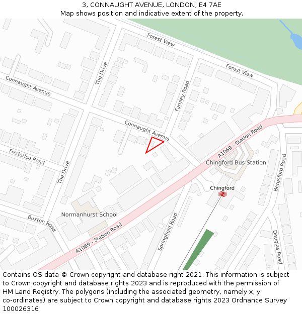 3, CONNAUGHT AVENUE, LONDON, E4 7AE: Location map and indicative extent of plot