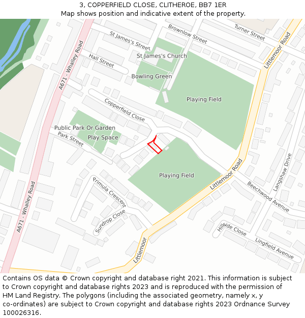 3, COPPERFIELD CLOSE, CLITHEROE, BB7 1ER: Location map and indicative extent of plot