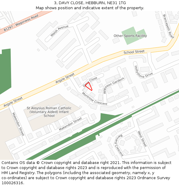 3, DAVY CLOSE, HEBBURN, NE31 1TG: Location map and indicative extent of plot