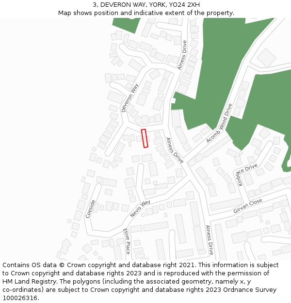 3, DEVERON WAY, YORK, YO24 2XH: Location map and indicative extent of plot