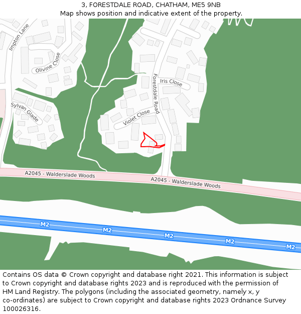 3, FORESTDALE ROAD, CHATHAM, ME5 9NB: Location map and indicative extent of plot