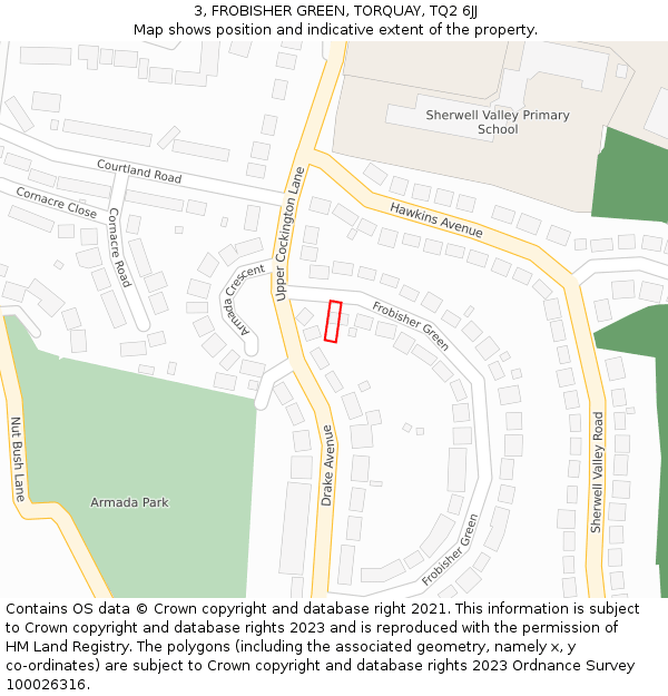 3, FROBISHER GREEN, TORQUAY, TQ2 6JJ: Location map and indicative extent of plot