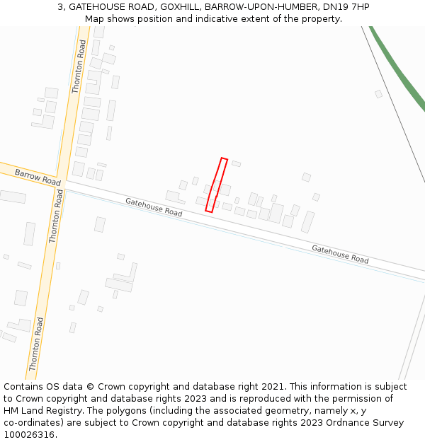 3, GATEHOUSE ROAD, GOXHILL, BARROW-UPON-HUMBER, DN19 7HP: Location map and indicative extent of plot