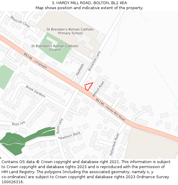 3, HARDY MILL ROAD, BOLTON, BL2 4EA: Location map and indicative extent of plot