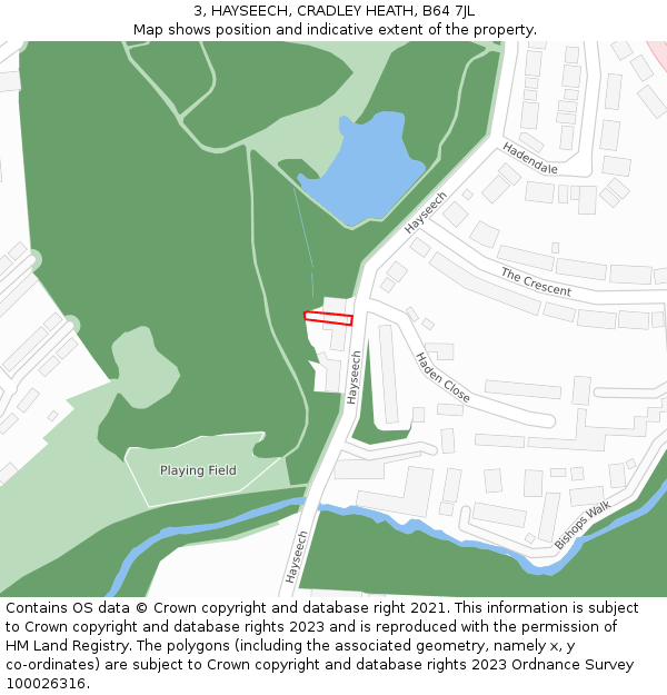 3, HAYSEECH, CRADLEY HEATH, B64 7JL: Location map and indicative extent of plot