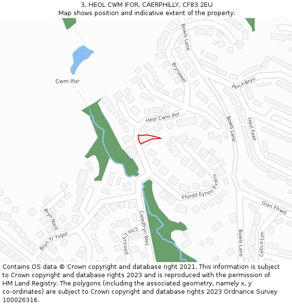 3, HEOL CWM IFOR, CAERPHILLY, CF83 2EU: Location map and indicative extent of plot