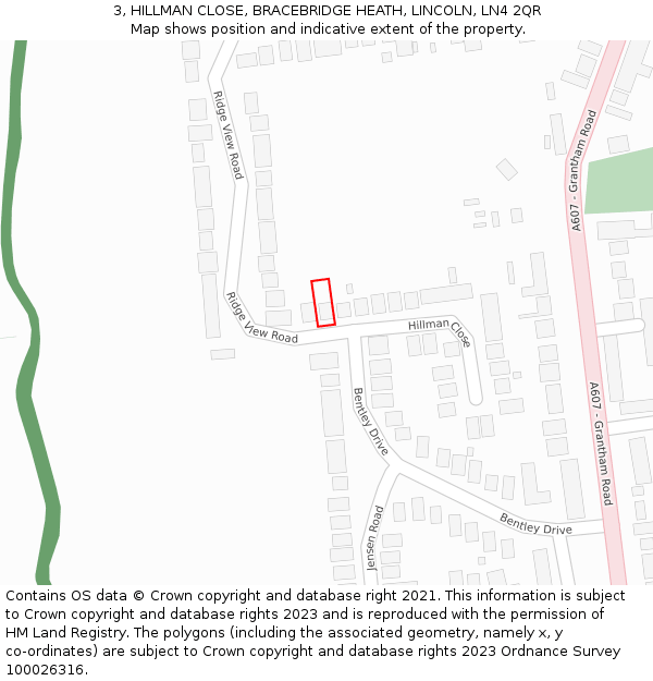 3, HILLMAN CLOSE, BRACEBRIDGE HEATH, LINCOLN, LN4 2QR: Location map and indicative extent of plot