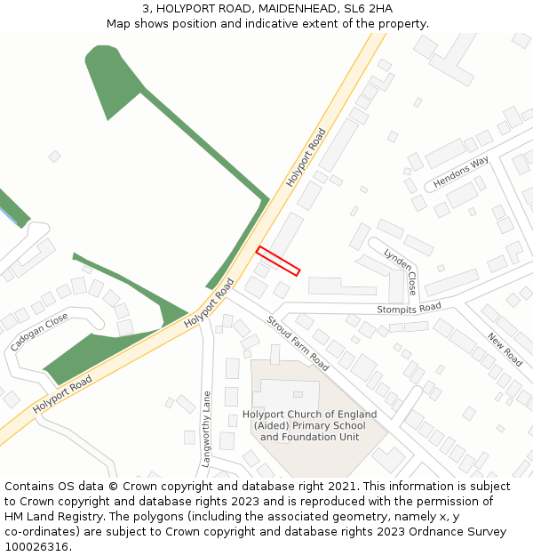 3, HOLYPORT ROAD, MAIDENHEAD, SL6 2HA: Location map and indicative extent of plot