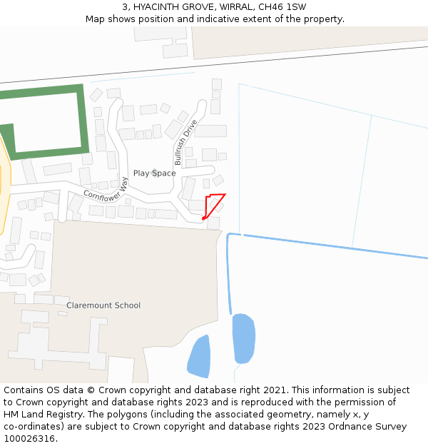 3, HYACINTH GROVE, WIRRAL, CH46 1SW: Location map and indicative extent of plot