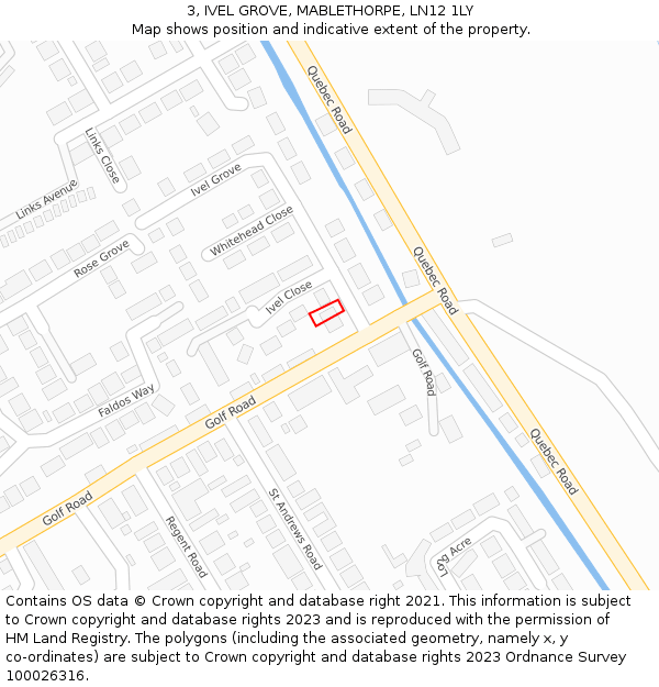 3, IVEL GROVE, MABLETHORPE, LN12 1LY: Location map and indicative extent of plot