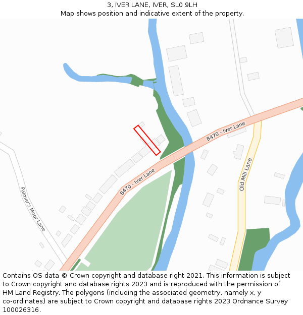 3, IVER LANE, IVER, SL0 9LH: Location map and indicative extent of plot